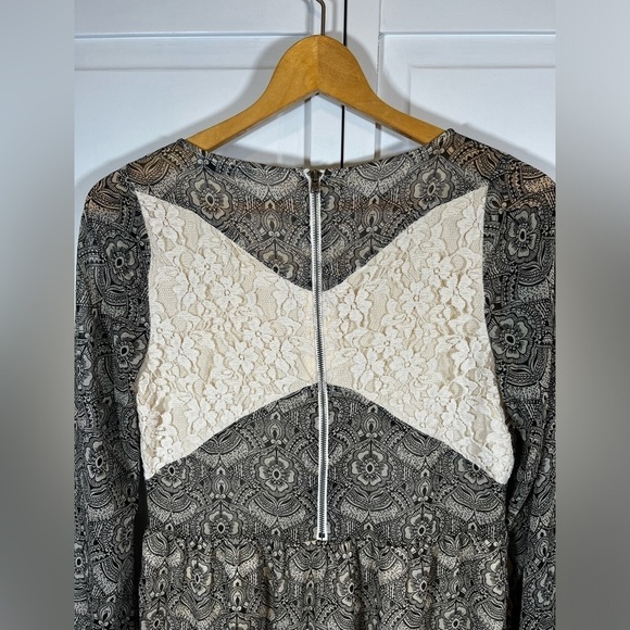 Abercrombie & Fitch | Long‎ Sleeve | Floral | Dress | Cream/Black | Lace | Sz S - Picture 7 of 8